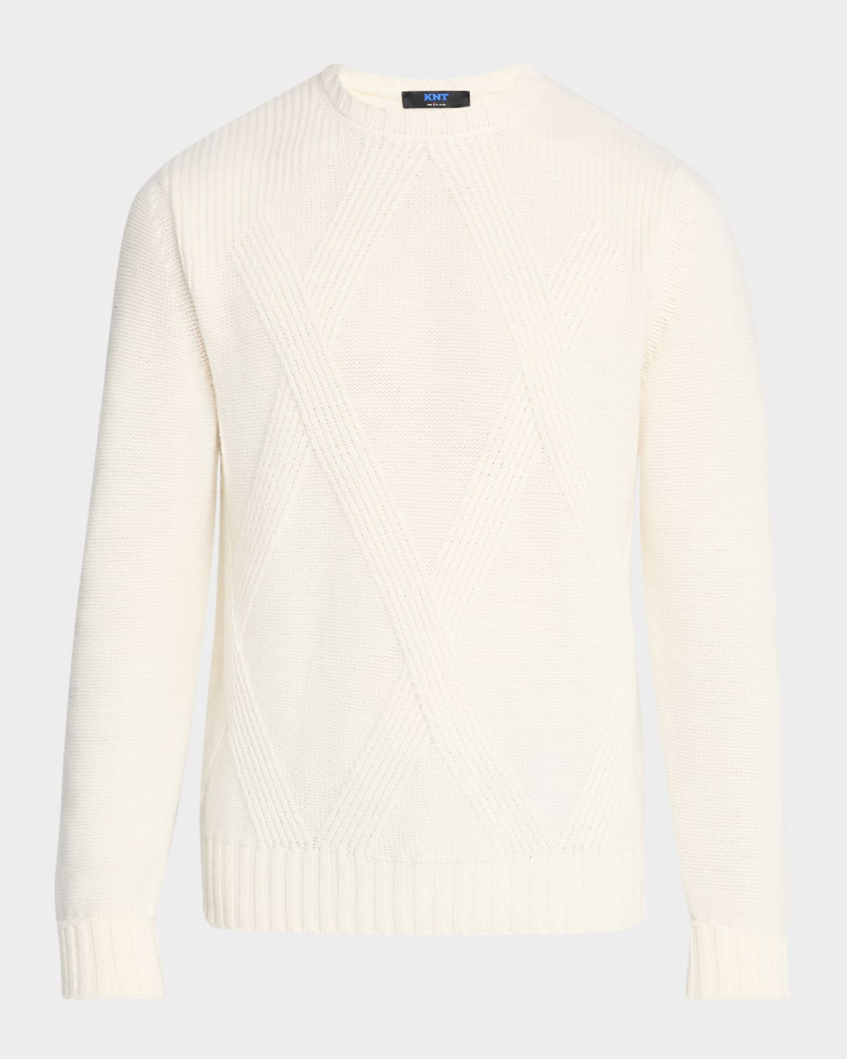 Men's Wool Argyle Jacquard Crewneck Sweater
