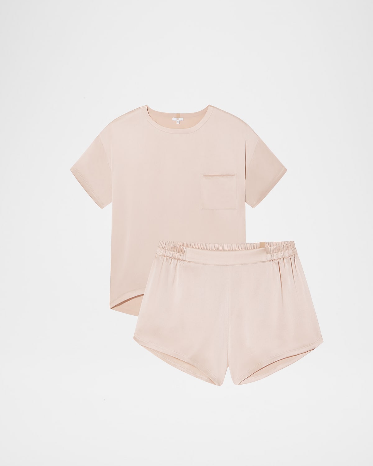 Lunya Washable Silk Tee & Shorts Pajama Set