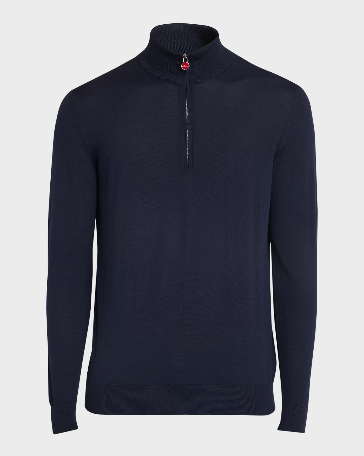 KITON MEN'S HALF-ZIP WOOL SWEATSHIRT 