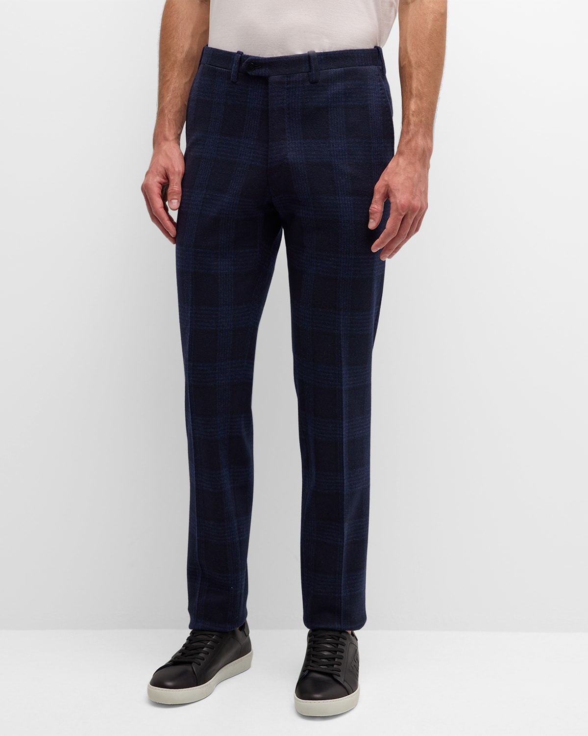 Men's Straight-Leg Plaid Pants