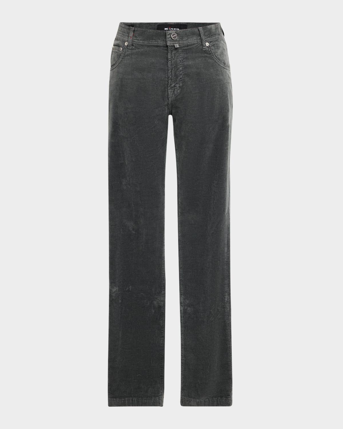 Shop Kiton Men's Corduroy 5-pocket Pants In Gry