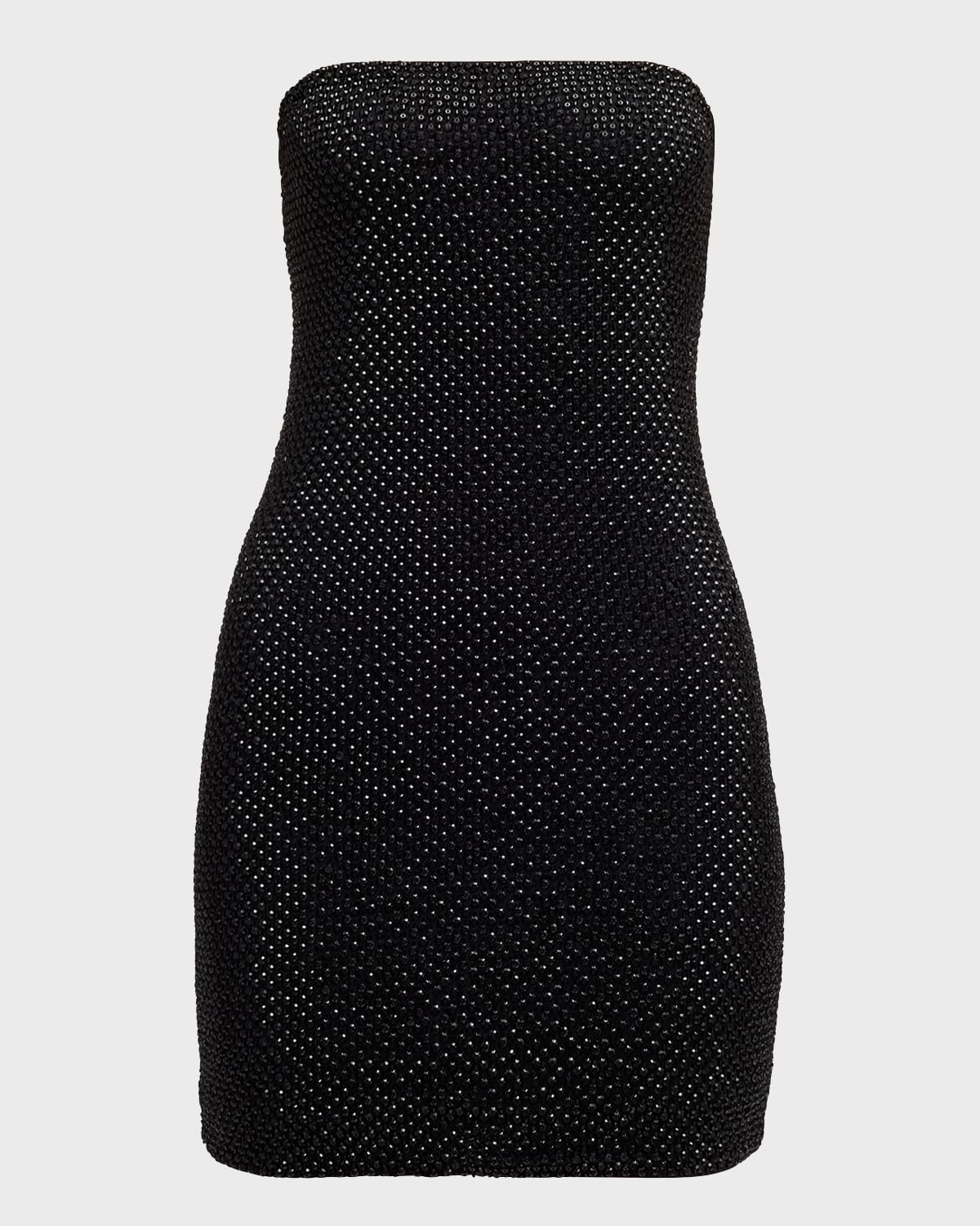 Alice And Olivia Siriana Lace-up Ruched Stretch-jersey Mini Dress In Black