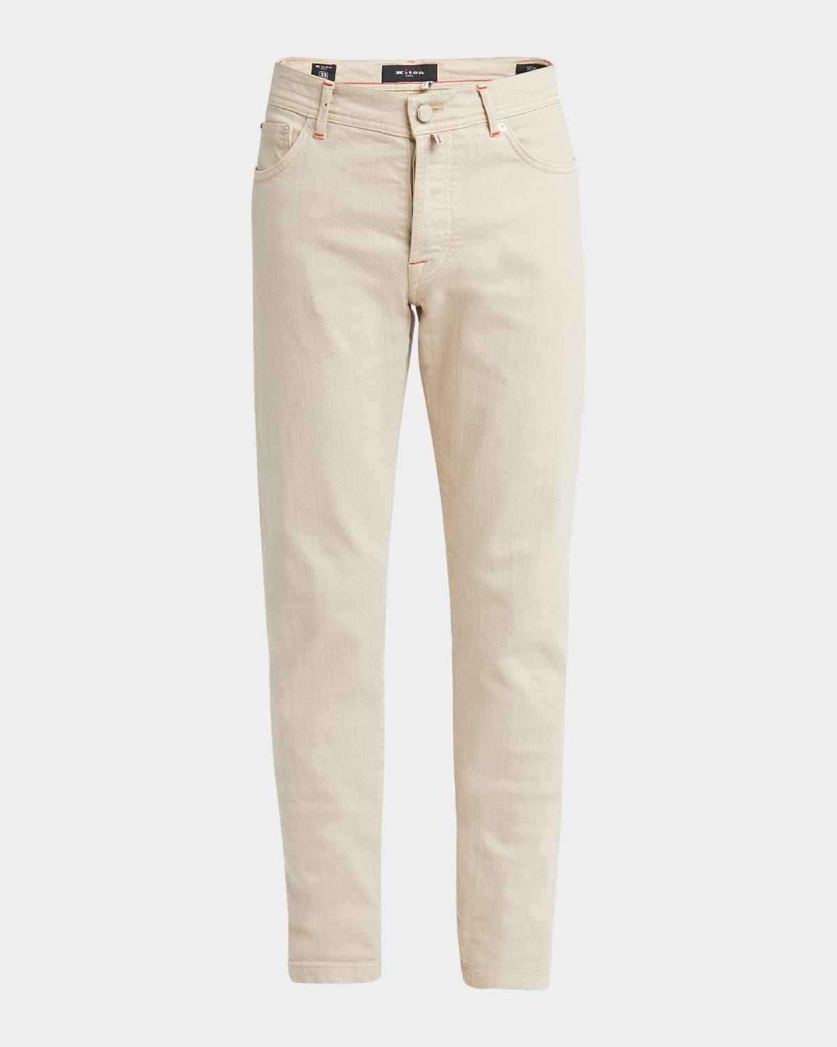 KITON MEN'S KURABO COTTON 5-POCKET PANTS 