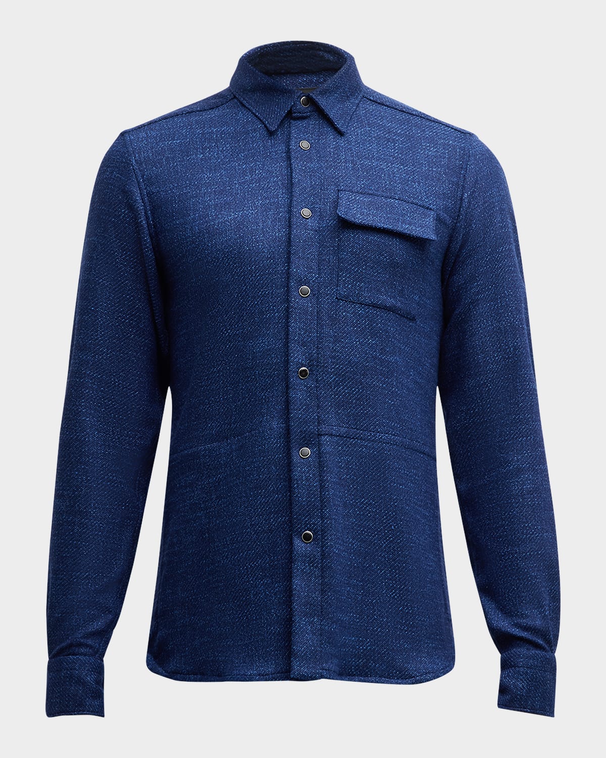 KITON MEN'S HEATHERED TWILL CASUAL BUTTON-DOWN SHIRT 
