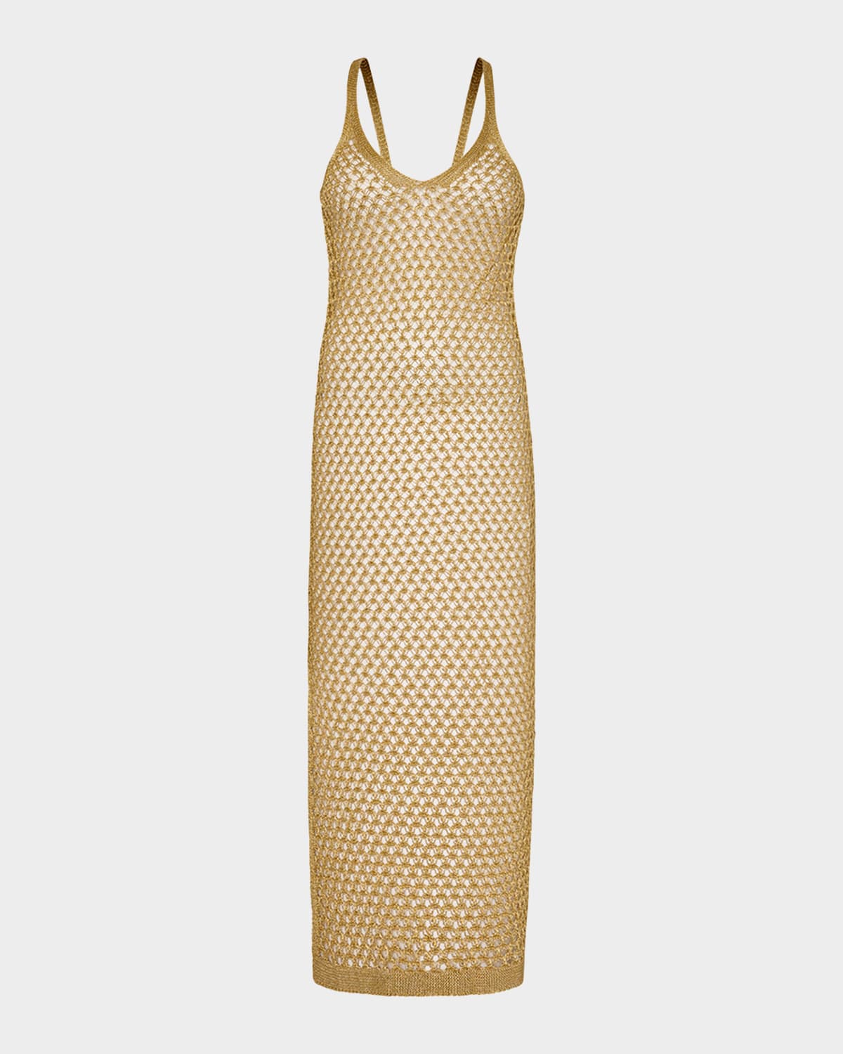 Metallic Mesh Midi Dress