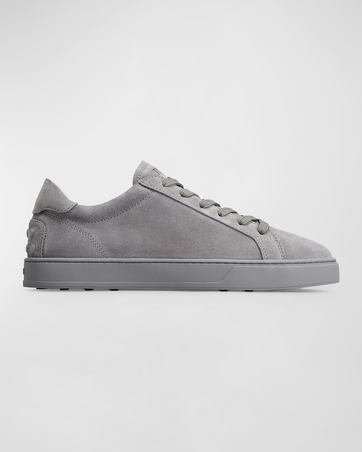 Shop Tod's Men's Allacciata Low-top Suede Sneakers In Dark Grey