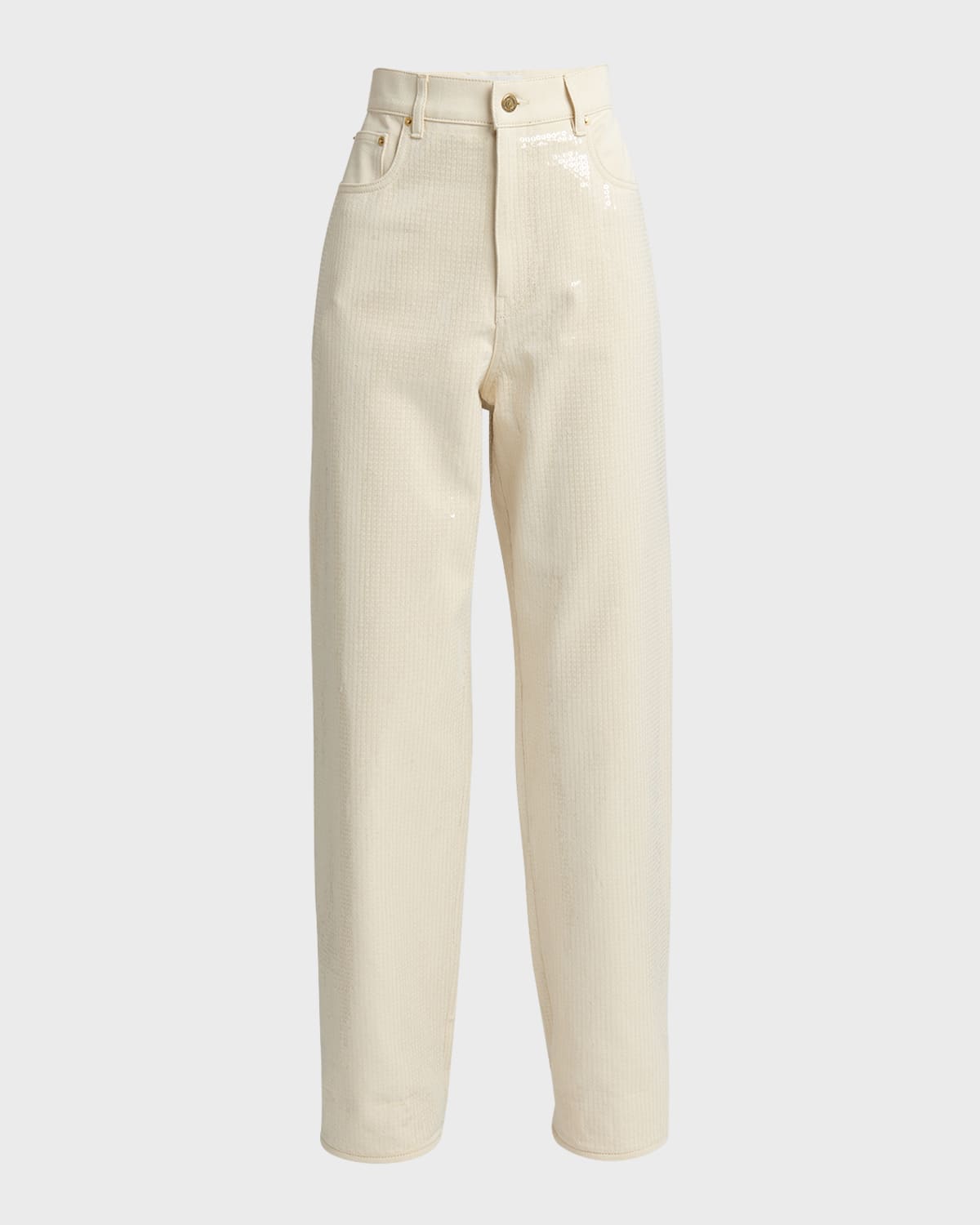 Golden Goose Journey Kim Sequined Jeans In Ecru