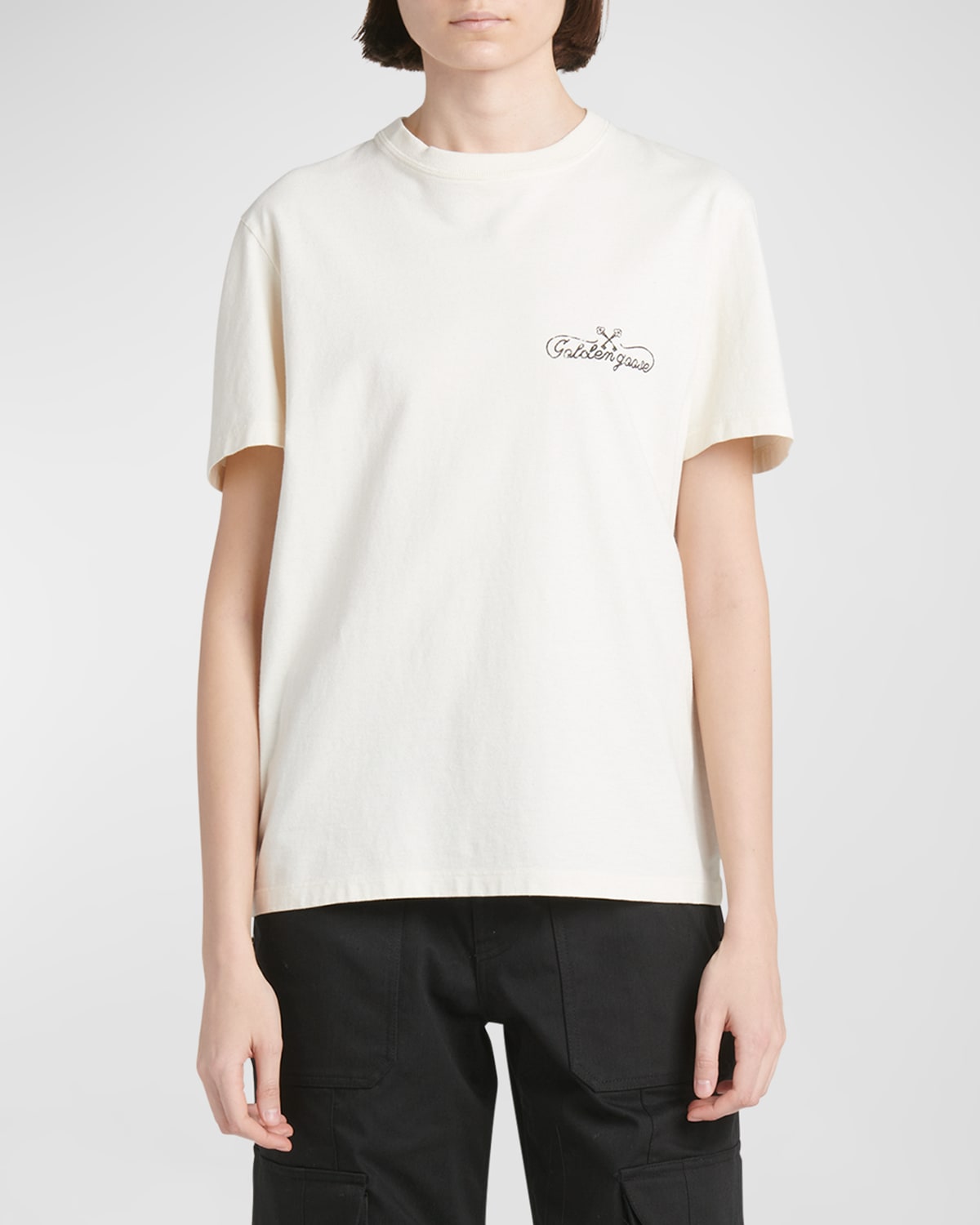 Golden Goose Journey Short-sleeve Logo T-shirt In Neutral
