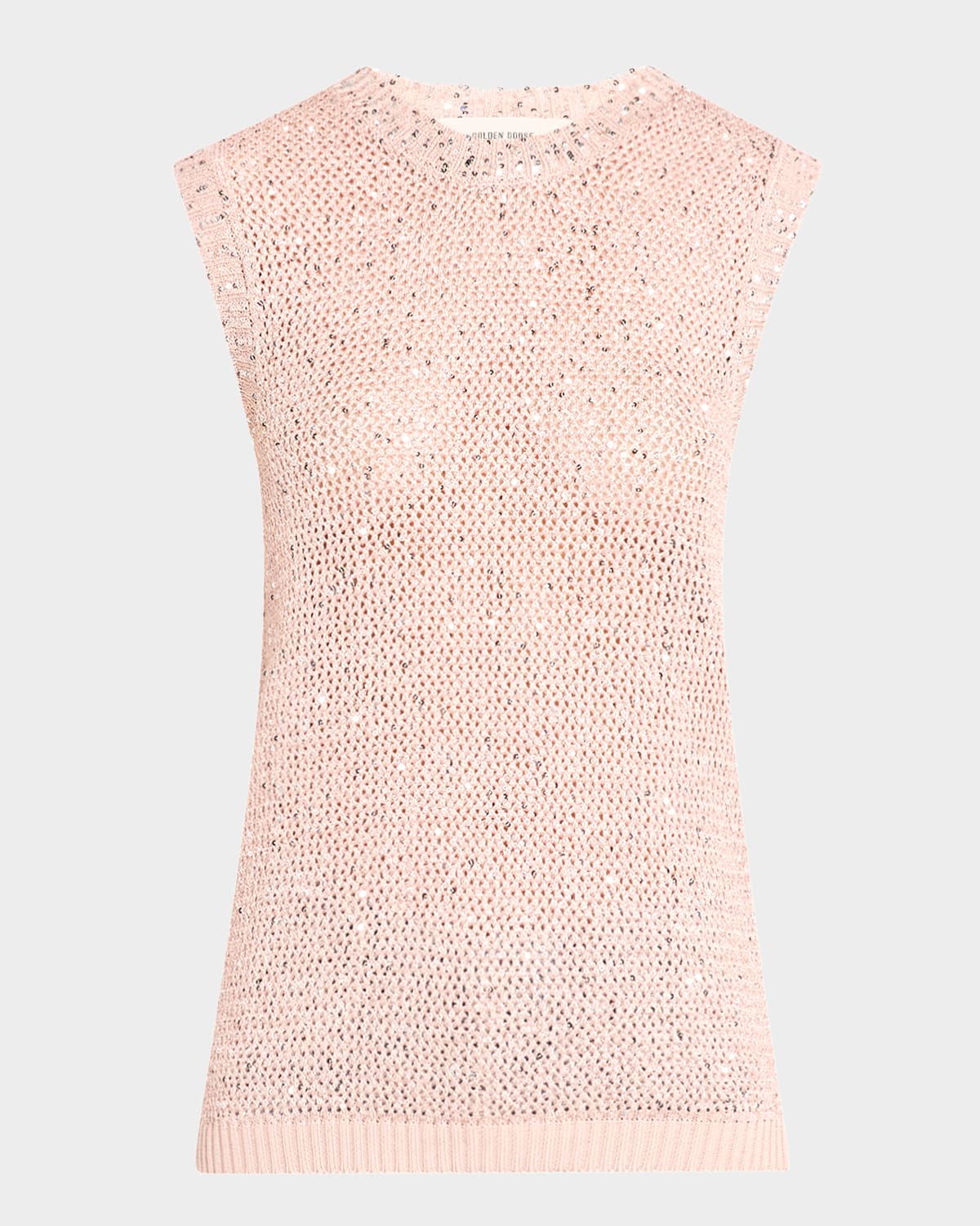Golden Goose Journey Sequined Knit Tank Top In Shadow Gray