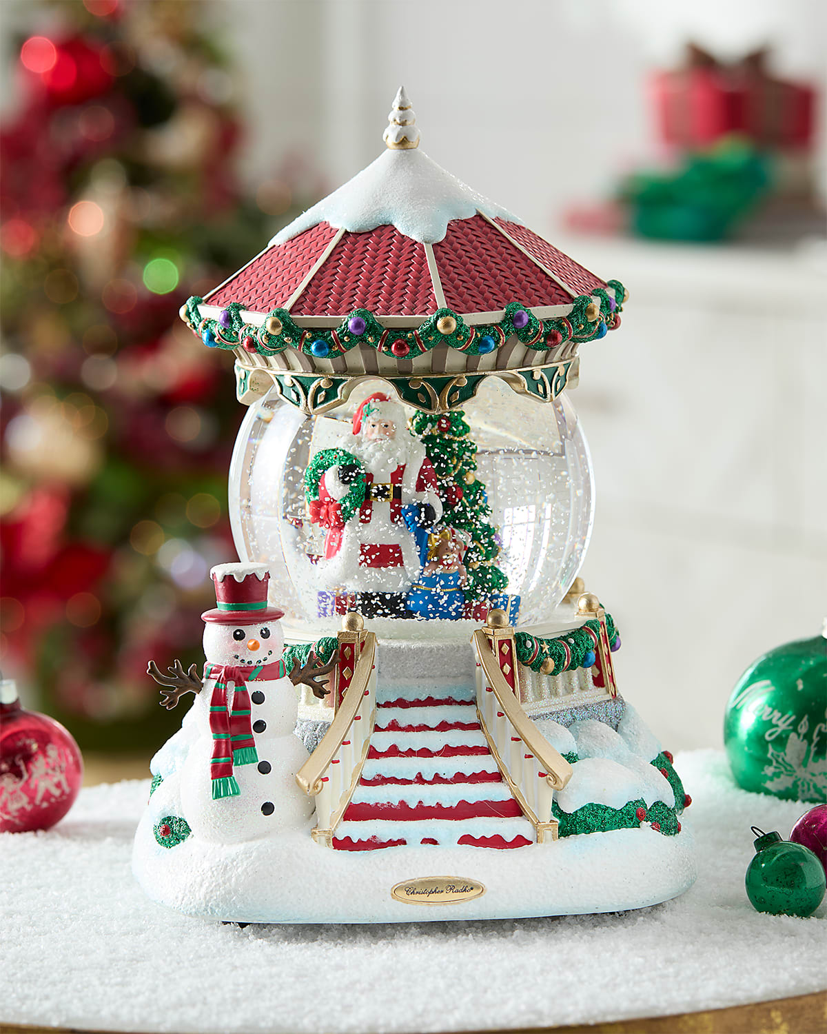 Christopher Radko Santas Enchanted Gazebo Snowglobe In Multi