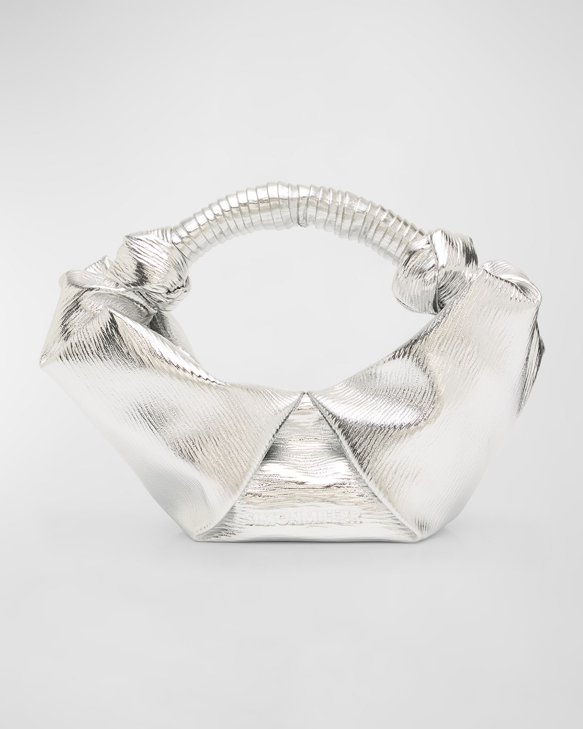Simonmiller Lopsy Metallic Top-handle Bag In Silver