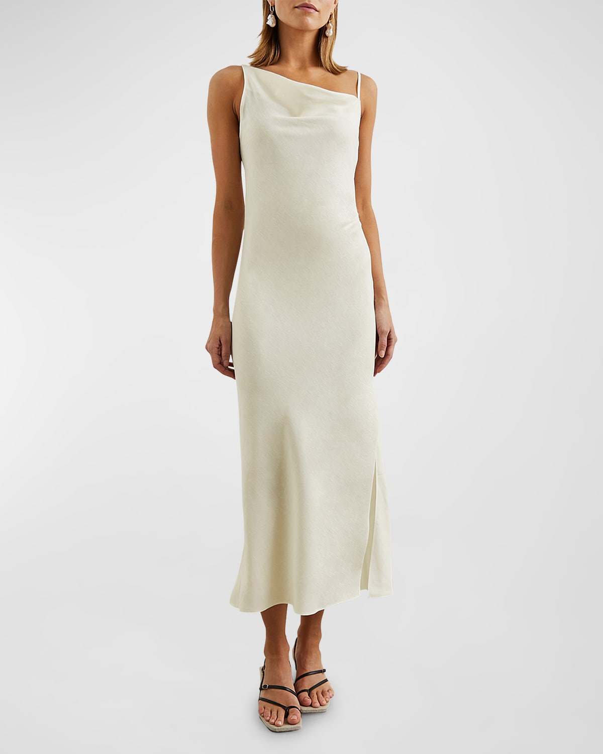 Jackie Asymmetric Midi Slip Dress