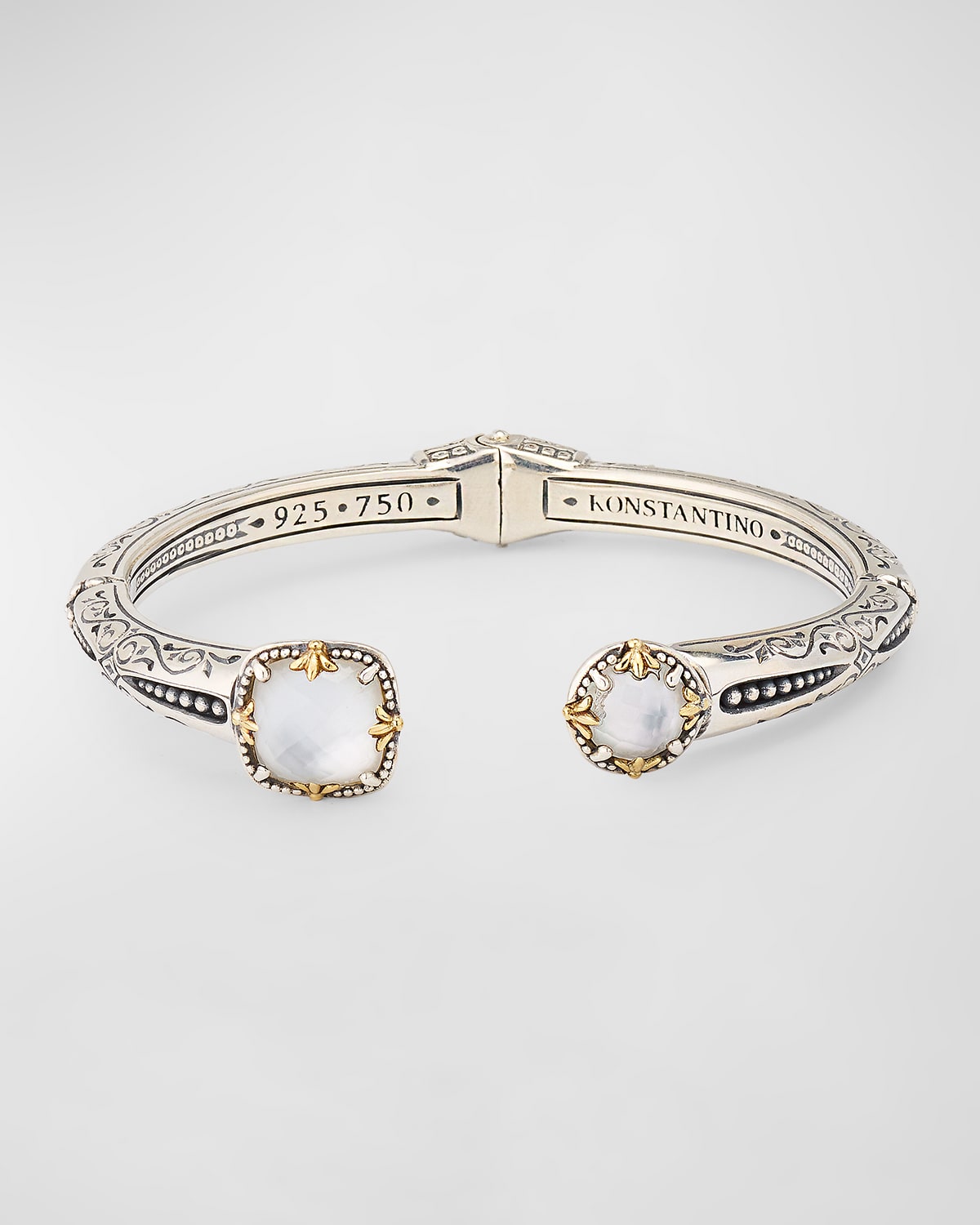 Gen K Sterling Silver and 18K Gold Rock Crystal Bracelet