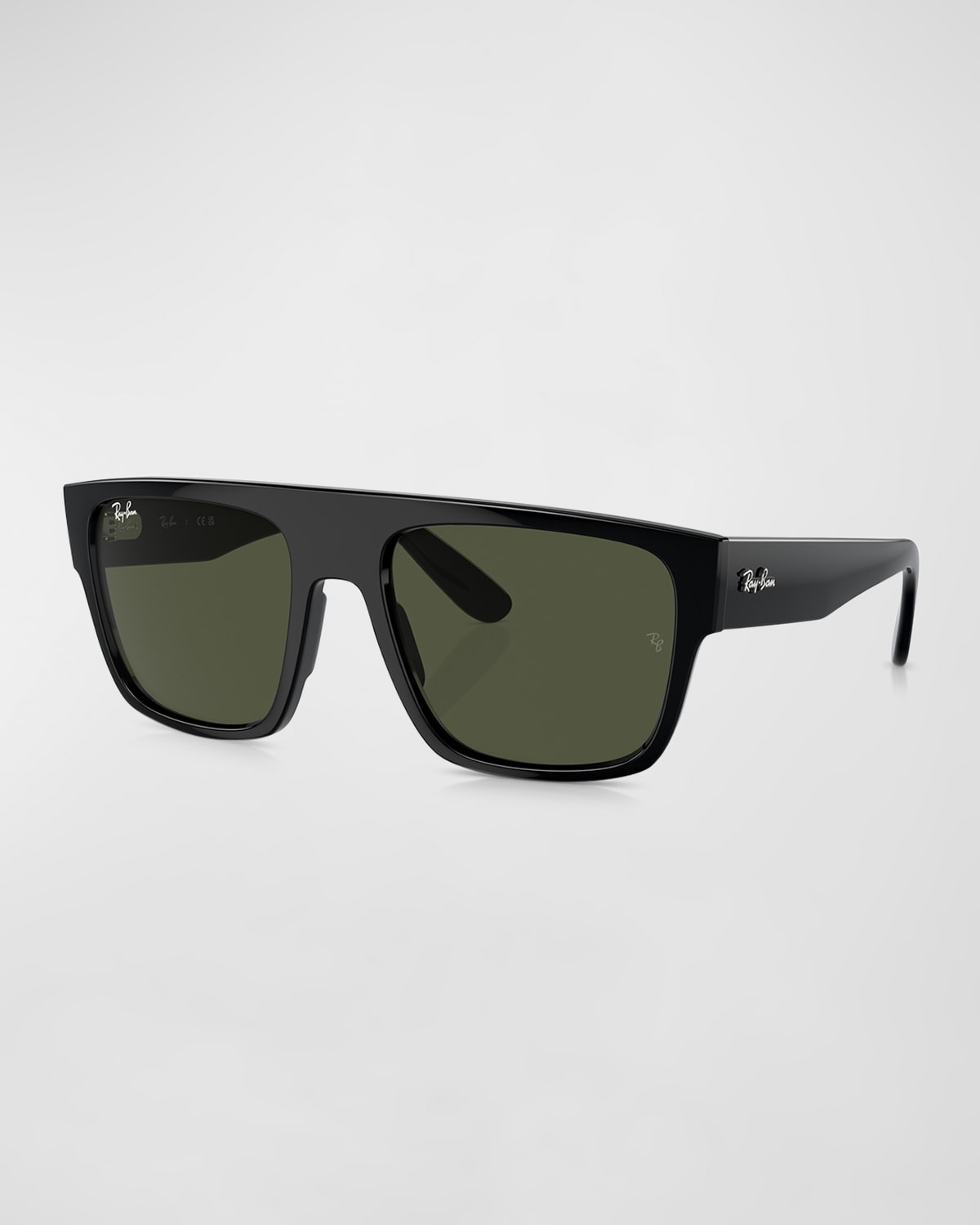 Shop Ray Ban Men's Rb0360s Plastic Oversized Square Sunglasses, 57mm In Black
