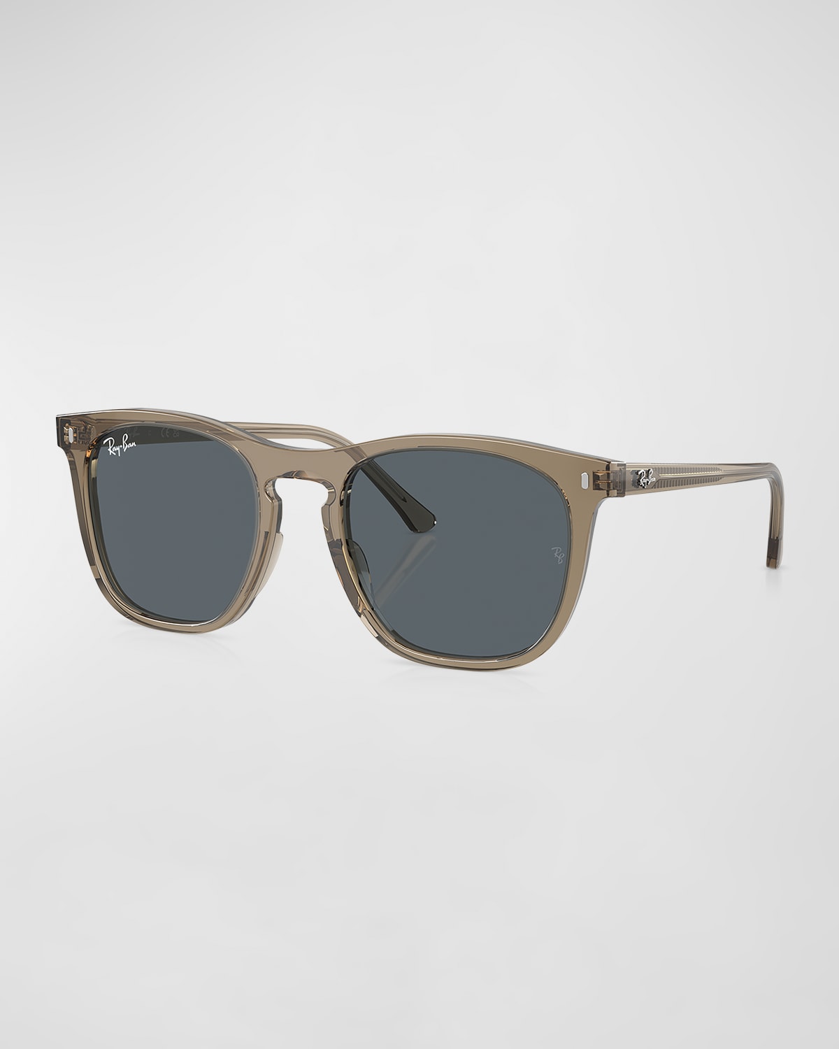 Shop Ray Ban Men's Rb2210 Plastic Square Sunglasses, 53mm In Transparen