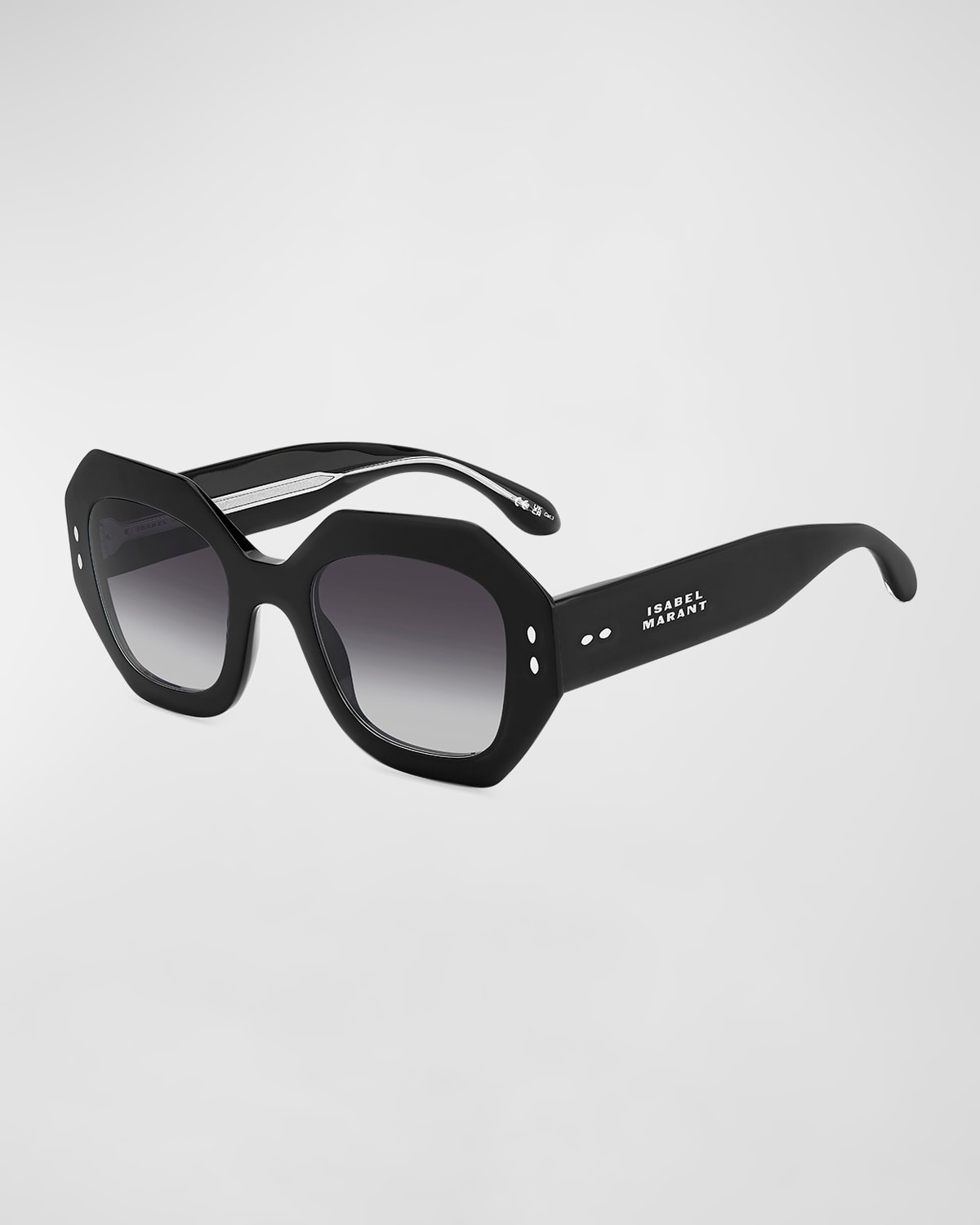 Shop Isabel Marant Gradient Acetate Square Sunglasses In Black