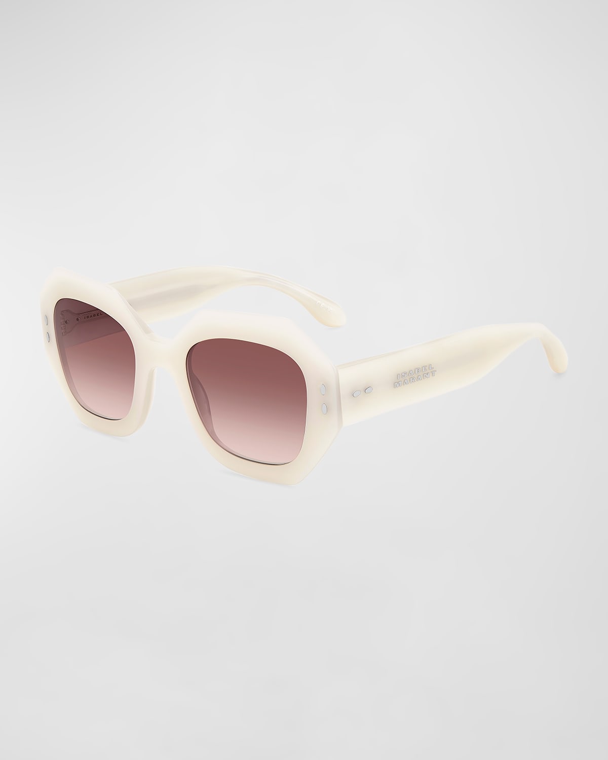Shop Isabel Marant Gradient Acetate Square Sunglasses In Pearld Wh