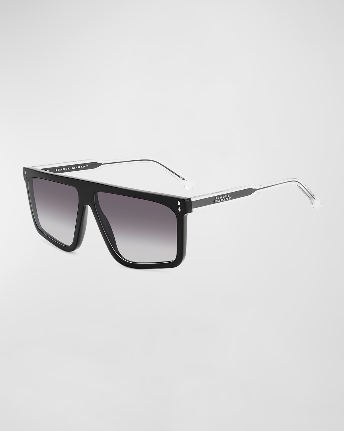 Shop Isabel Marant Flat-top Acetate Rectangle Sunglasses In Black