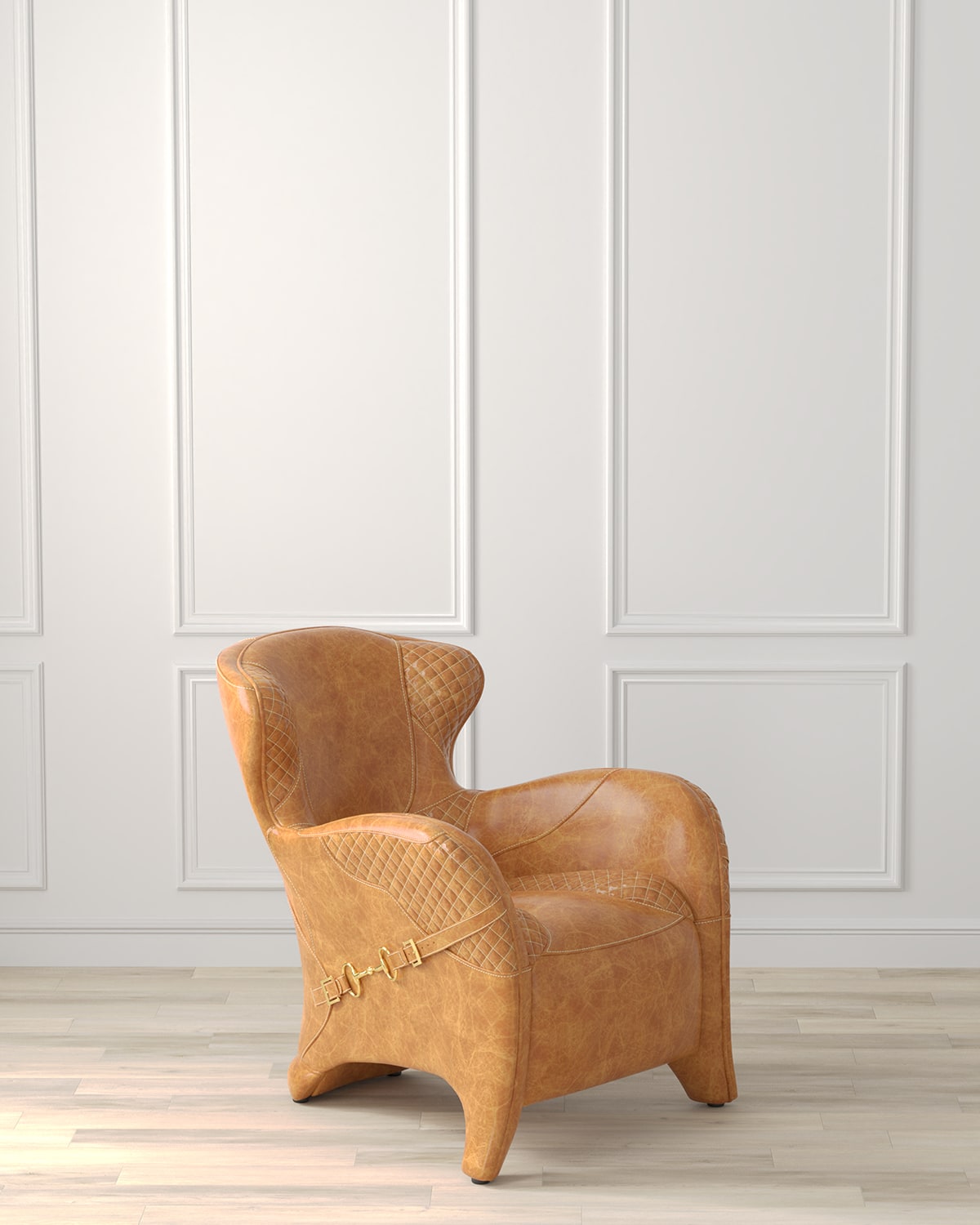 Shop Sarreid Hera Leather Lounge Chair In Brown