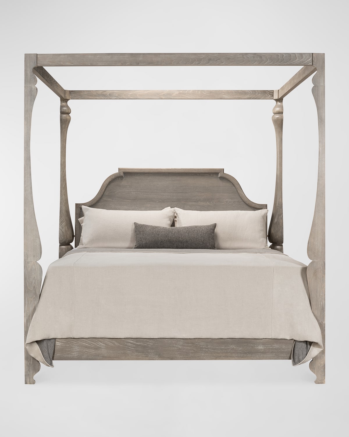Shop Sarreid Madeline Bungalow King Canopy Bed In Moonskin Grey