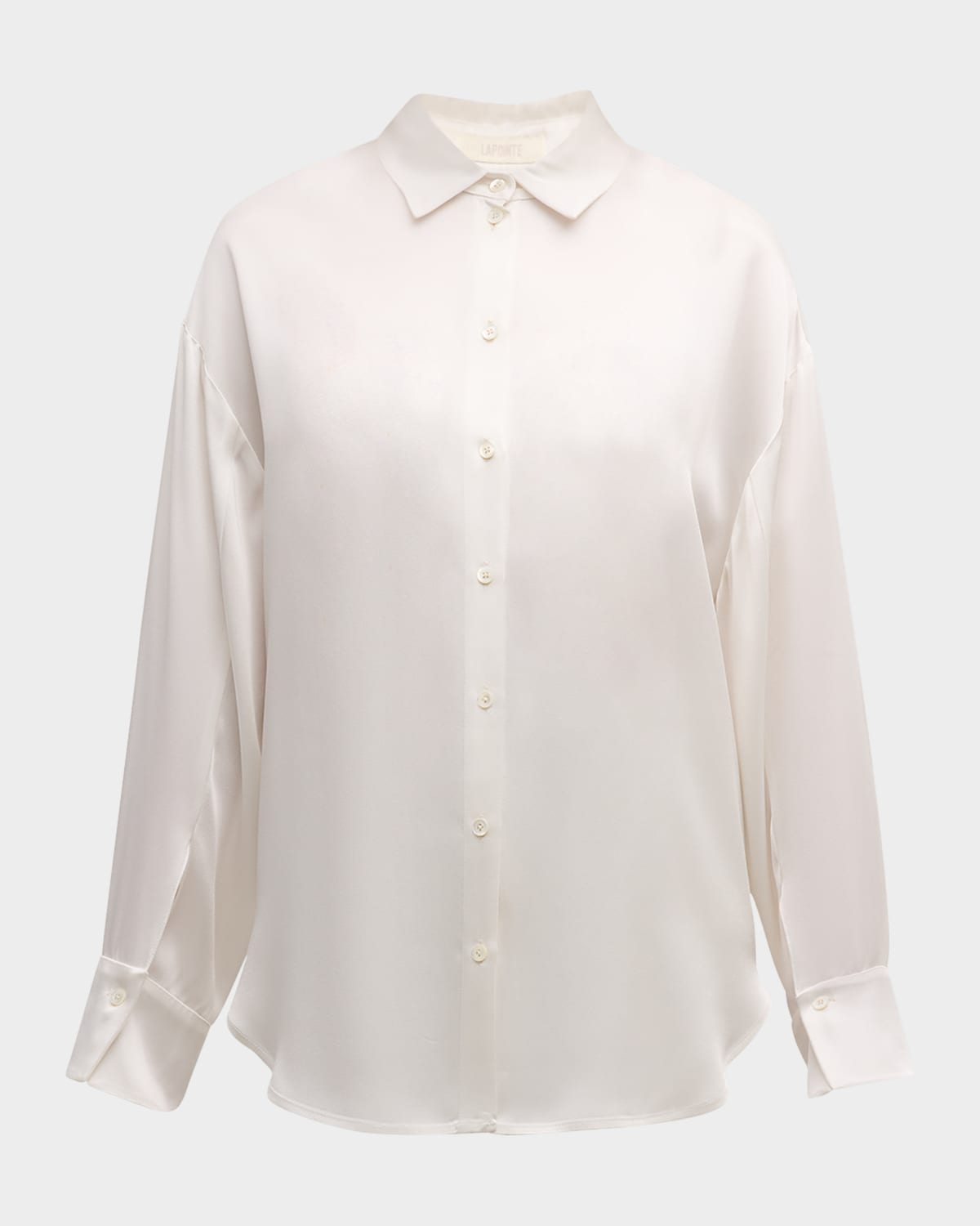 Lapointe Doubleface Multiway Satin Button-down Shirt In White