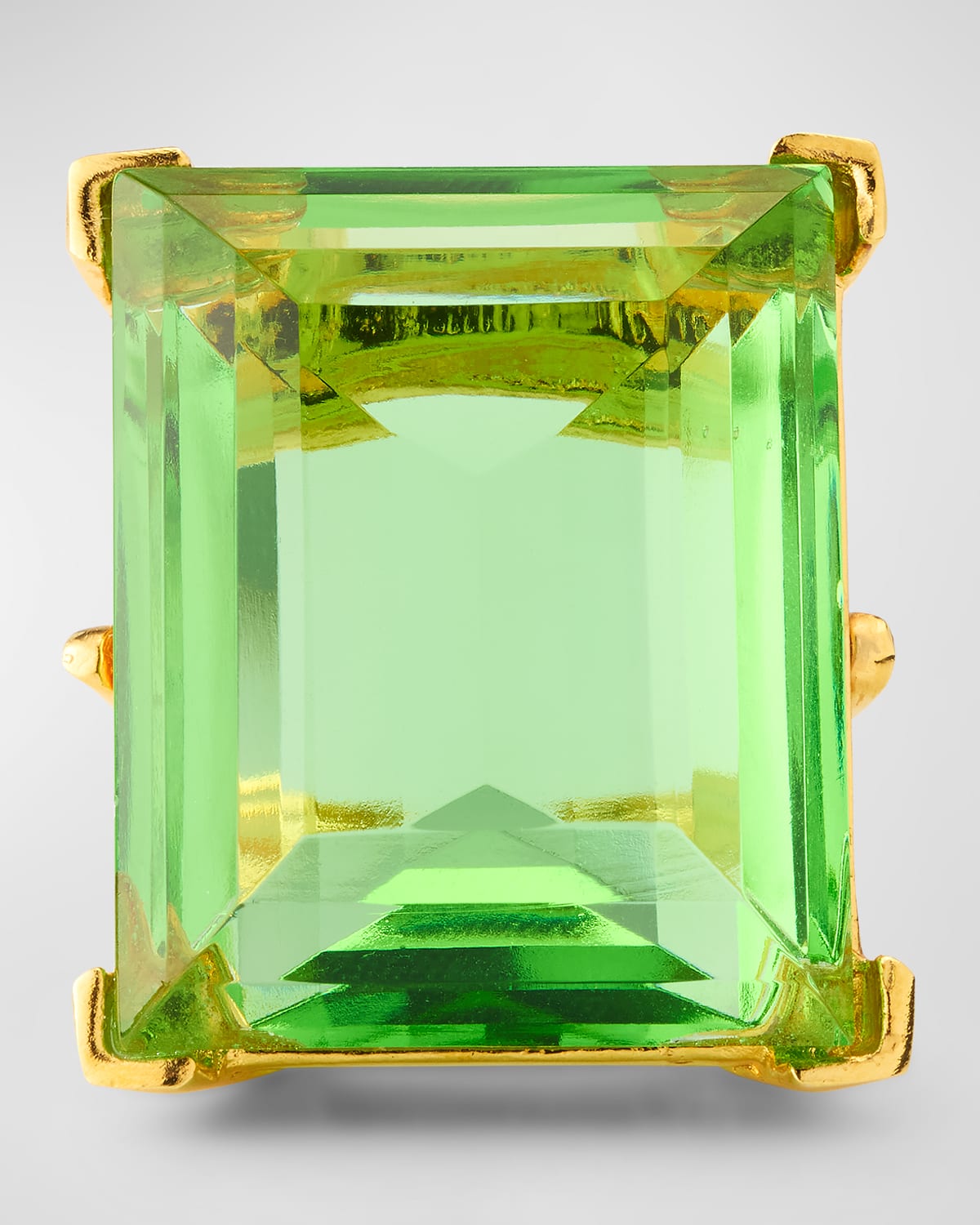 Kenneth Jay Lane Polished Gold-plated Peridot Ring In Green