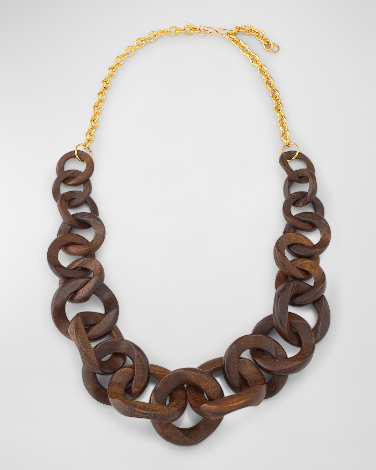 Kenneth Jay Lane Gold-plated Chain And Wood Link Necklace