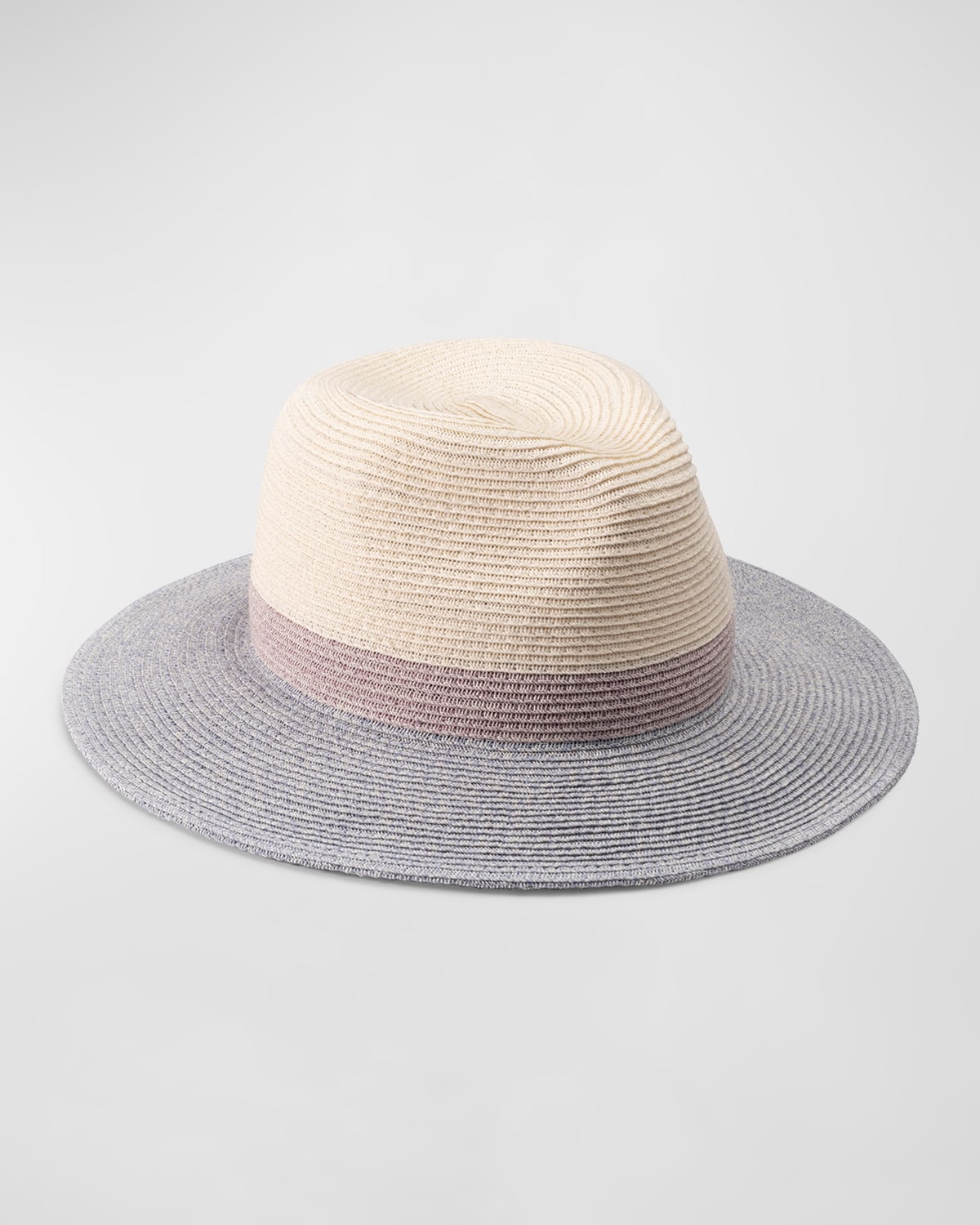 Courtney Color-Block Straw Fedora