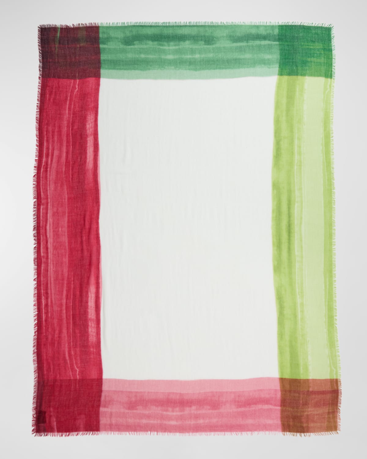 Multicolor Bordered Cashmere Scarf