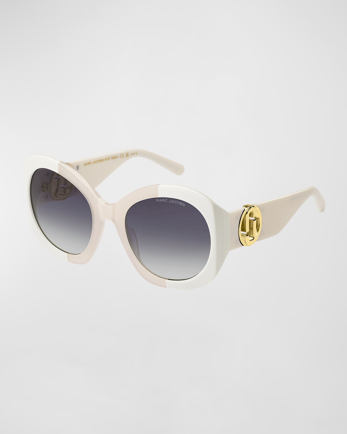 Marc Jacobs Gradient Acetate Round Sunglasses In Pattern