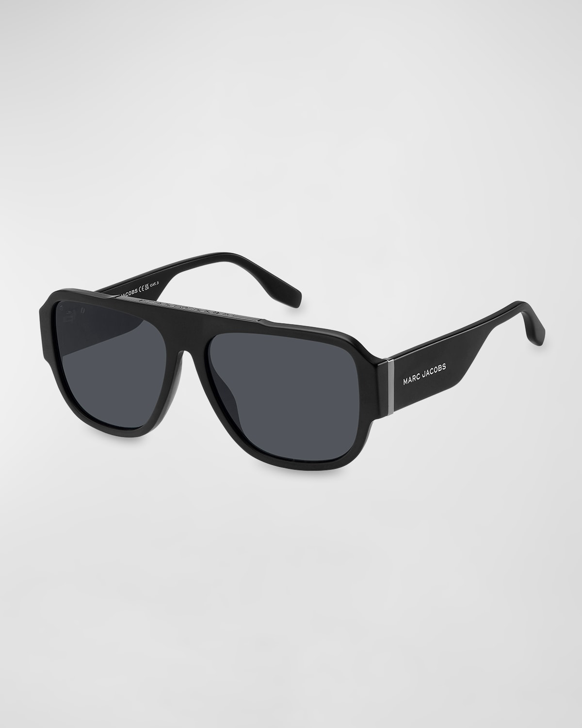 Shop Marc Jacobs Marc 756s Flat-top Acetate Rectangle Sunglasses In Mtt Black