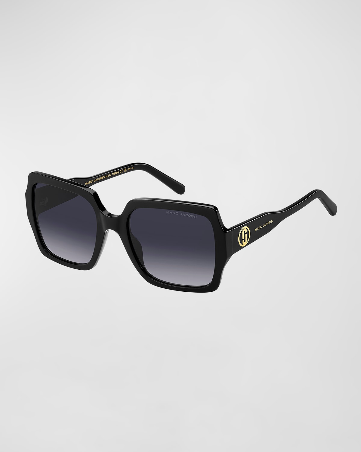Shop Marc Jacobs Marc 731s Acetate Square Sunglasses In Black