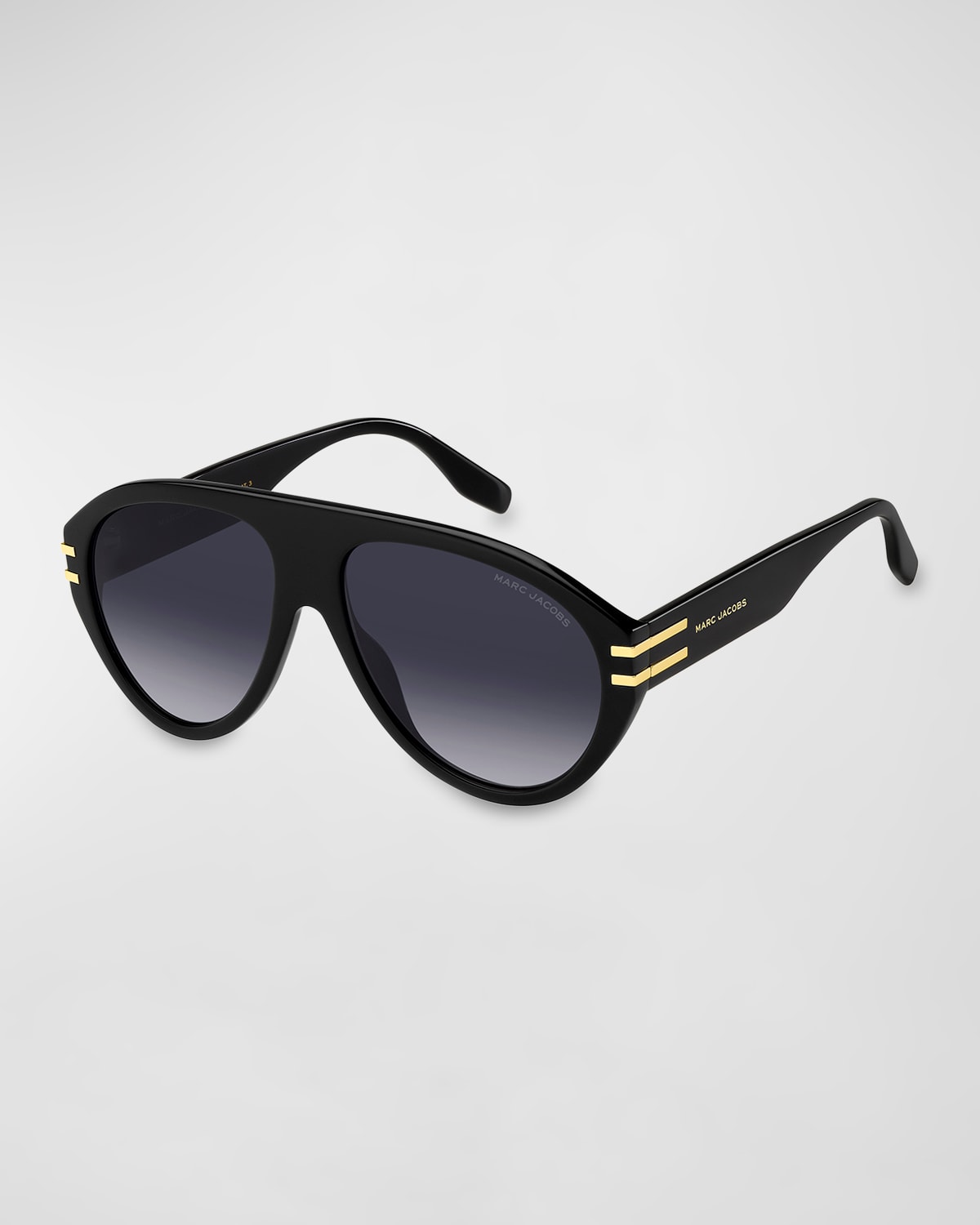 Shop Marc Jacobs Marc 747s Acetate Aviator Sunglasses In Black