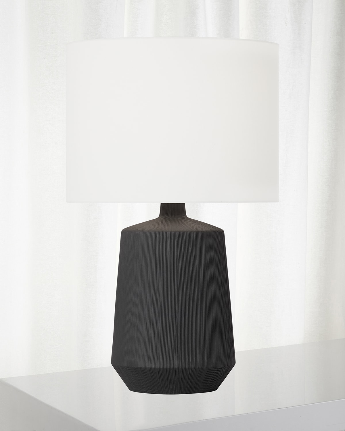 Shop Visual Comfort Studio Panola Table Lamp By Hable In Rough Black Ceramic