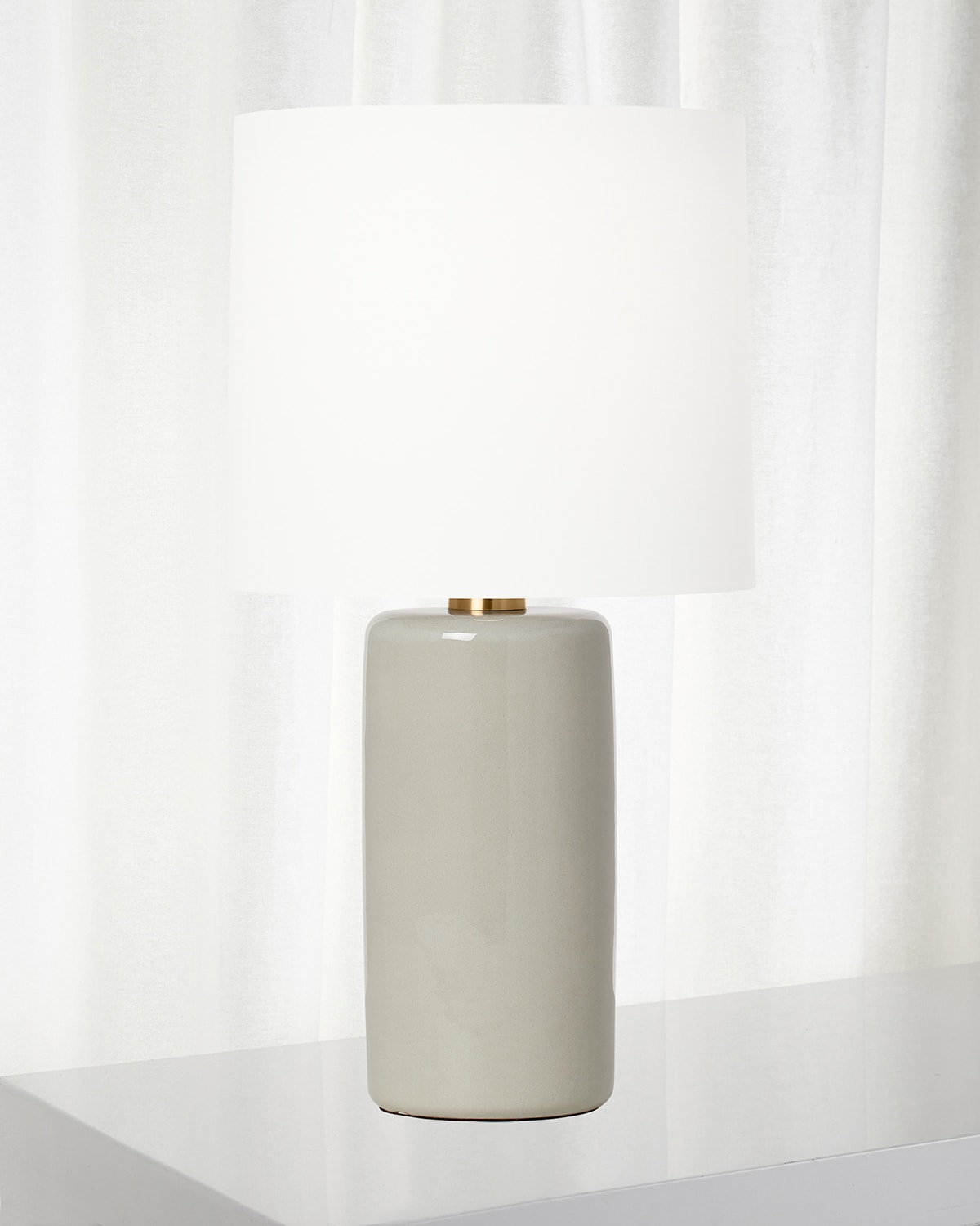Shop Visual Comfort Studio Shanghai Table Lamp By Barbara Barry In Shellish Grey