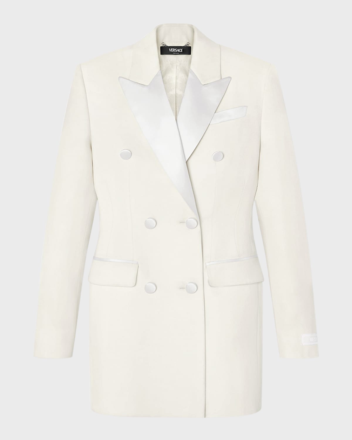 Versace Doppelreihiges Blazerkleid In White