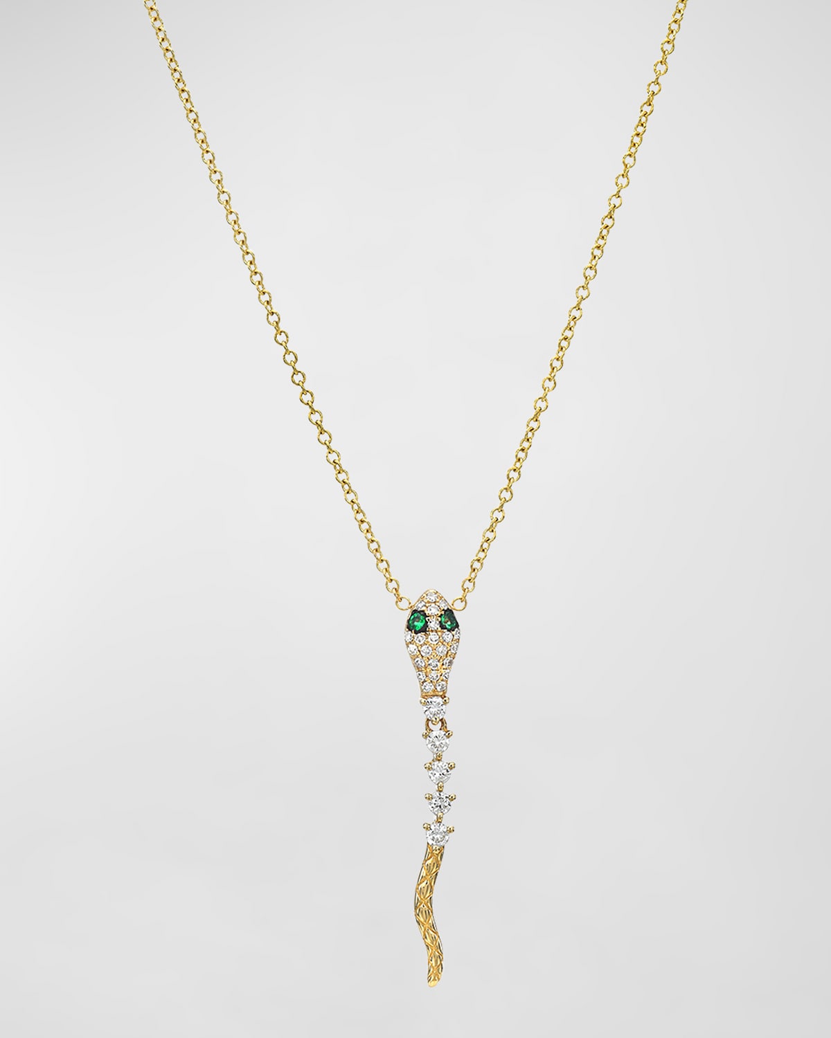 14K Gold Diamond Snake Necklace