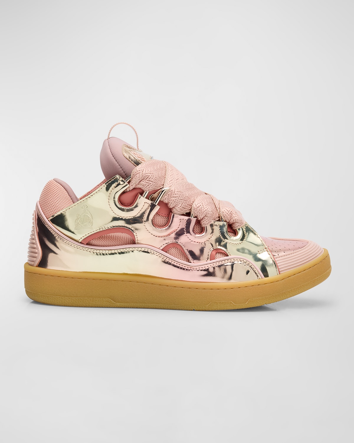 Shop Lanvin Men's Curb Degrade Fashion Sneakers In 581 - Dusty Rose