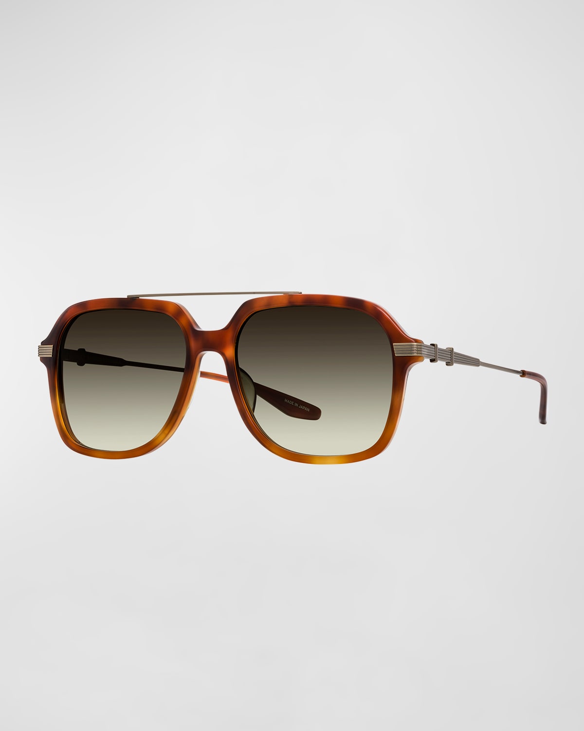 D. Ellis Havana Zyl & Titanium Aviator Sunglasses