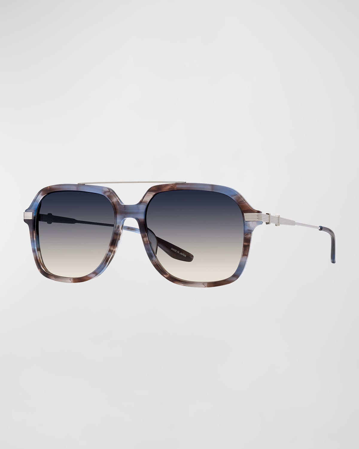 Shop Barton Perreira D. Ellis Grey Zyl & Titanium Aviator Sunglasses In D.ellis Coastal Grey / Silver / Basalt (ar)
