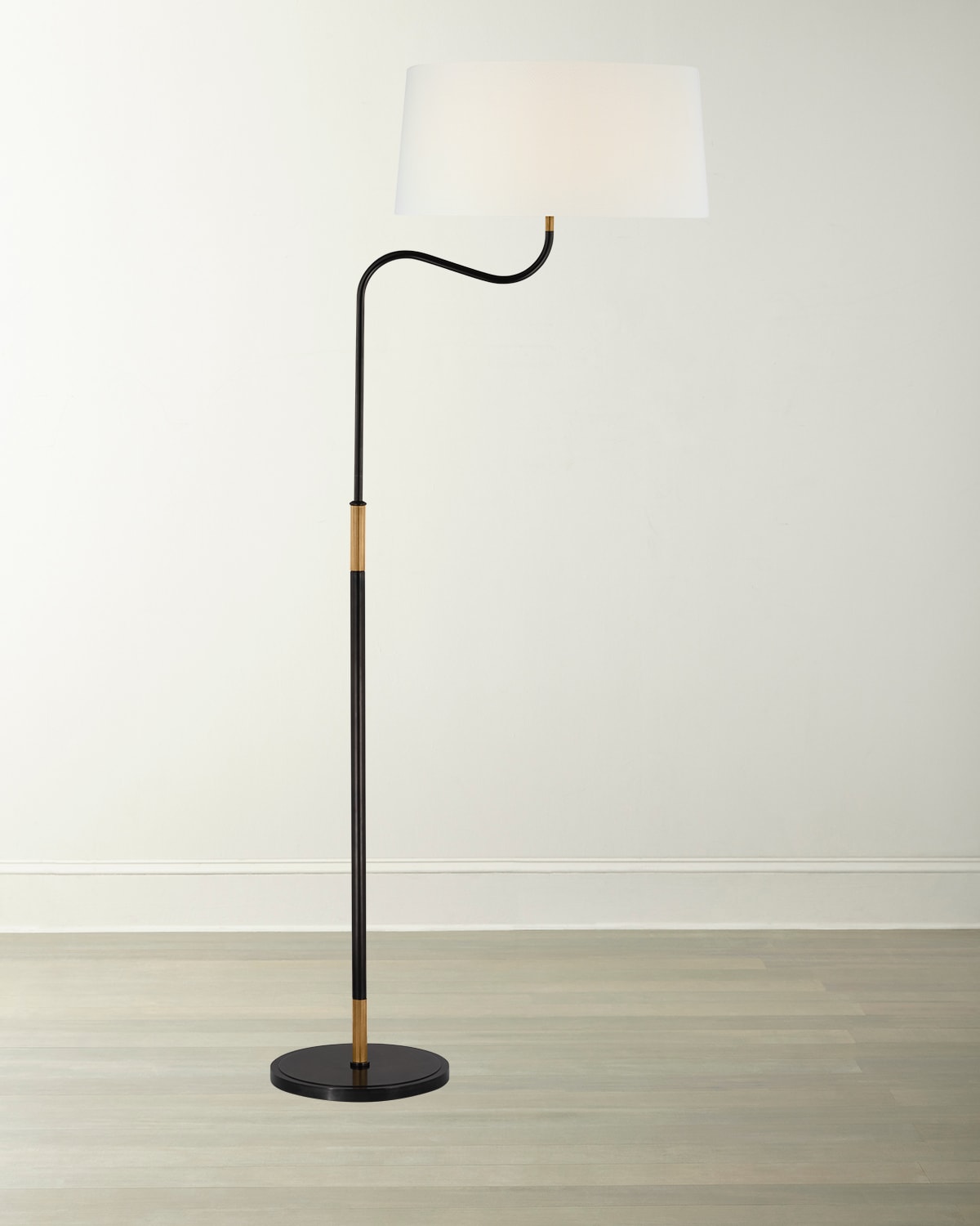 Shop Visual Comfort Signature Canto Large Adjustable Floor Lamp By Thomas O'brien In Bronze And Brass
