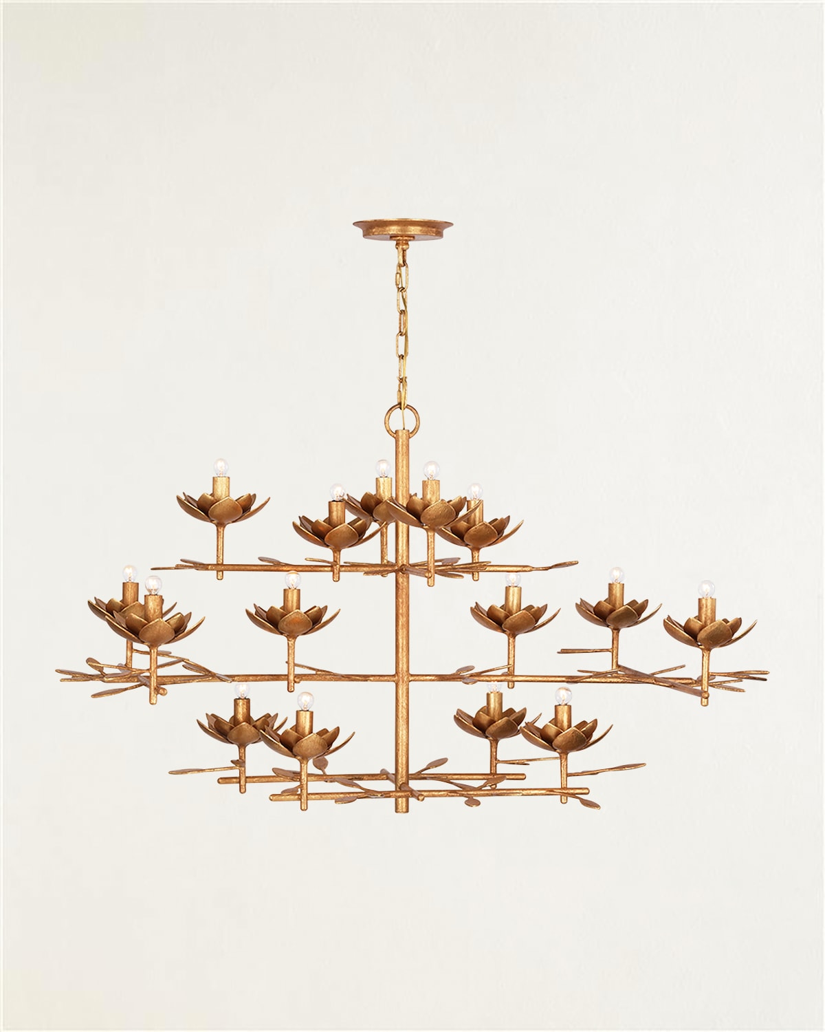 Visual Comfort Signature Clementine 48" Low Wide Tiered Chandelier by Julie Neill