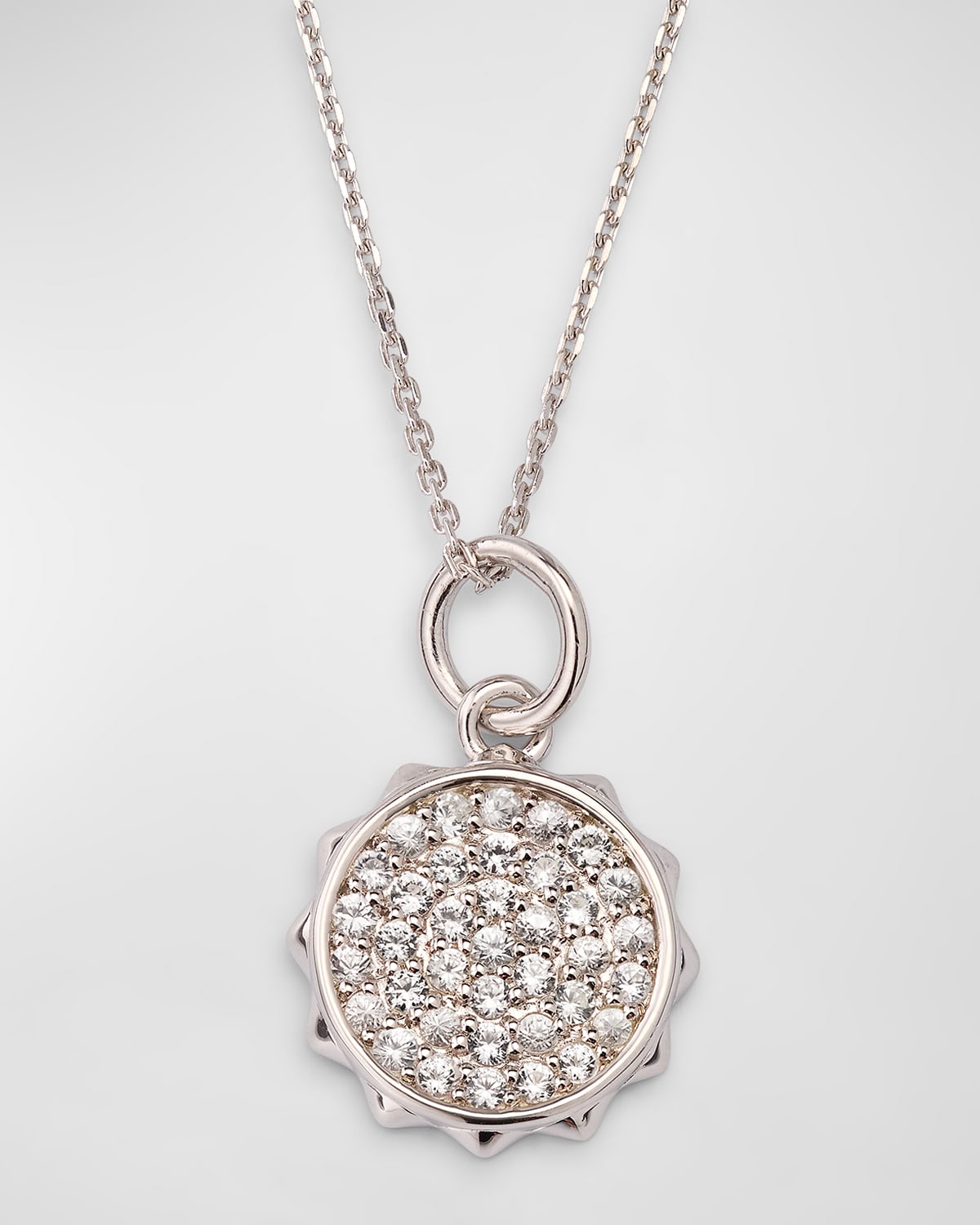 925 Sun Charm Pave Sapphire Necklace
