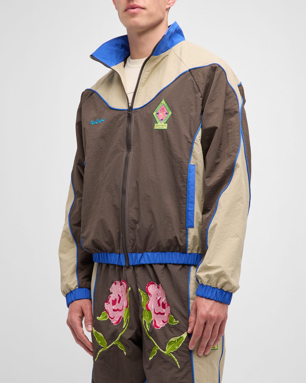 Shop Kidsuper Men's Brooklyn Botanics Track Jacket In Brown