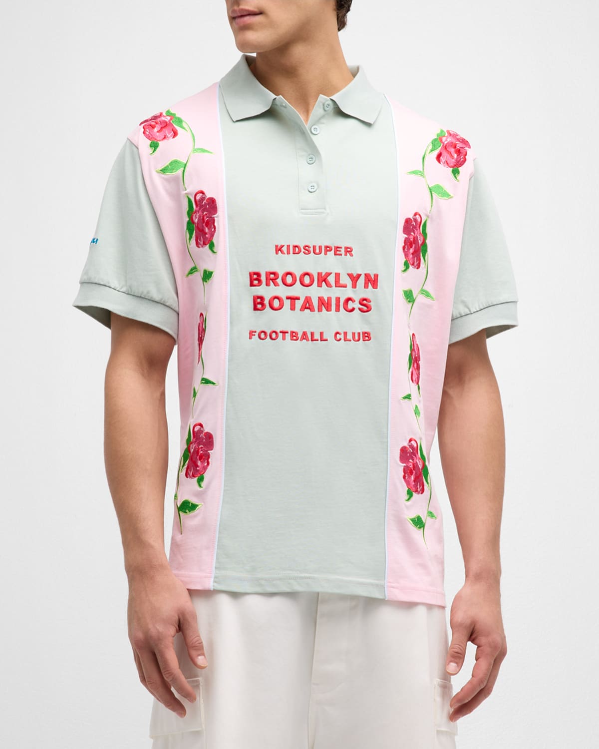 Shop Kidsuper Men's Brooklyn Botanics Polo Shirt In Pink