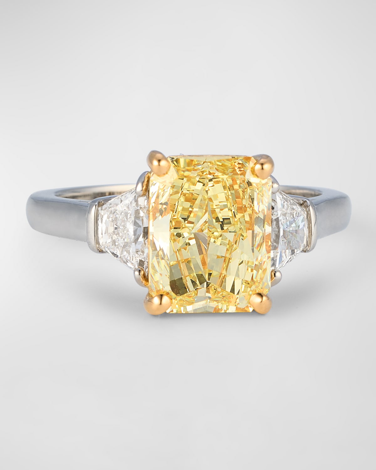 White and Fancy Yellow Diamond Ring, Size 6.5