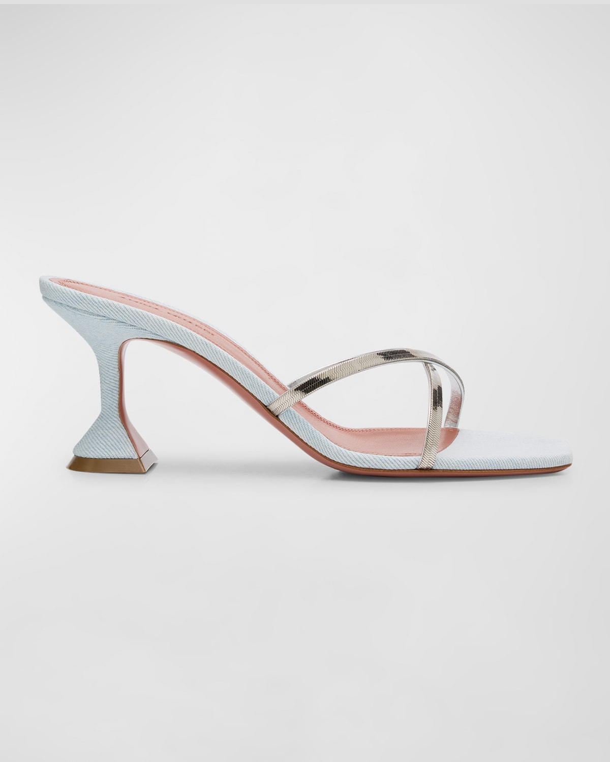 Henson Denim Chain Crisscross Slide Sandals