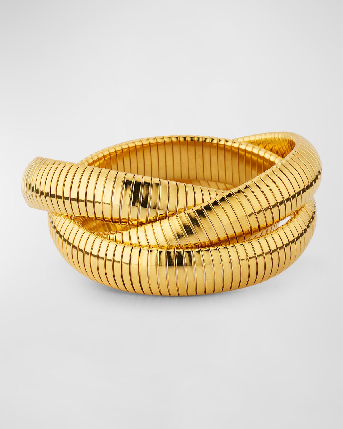 Wide Triple Snake Chain Slip On Bracelet