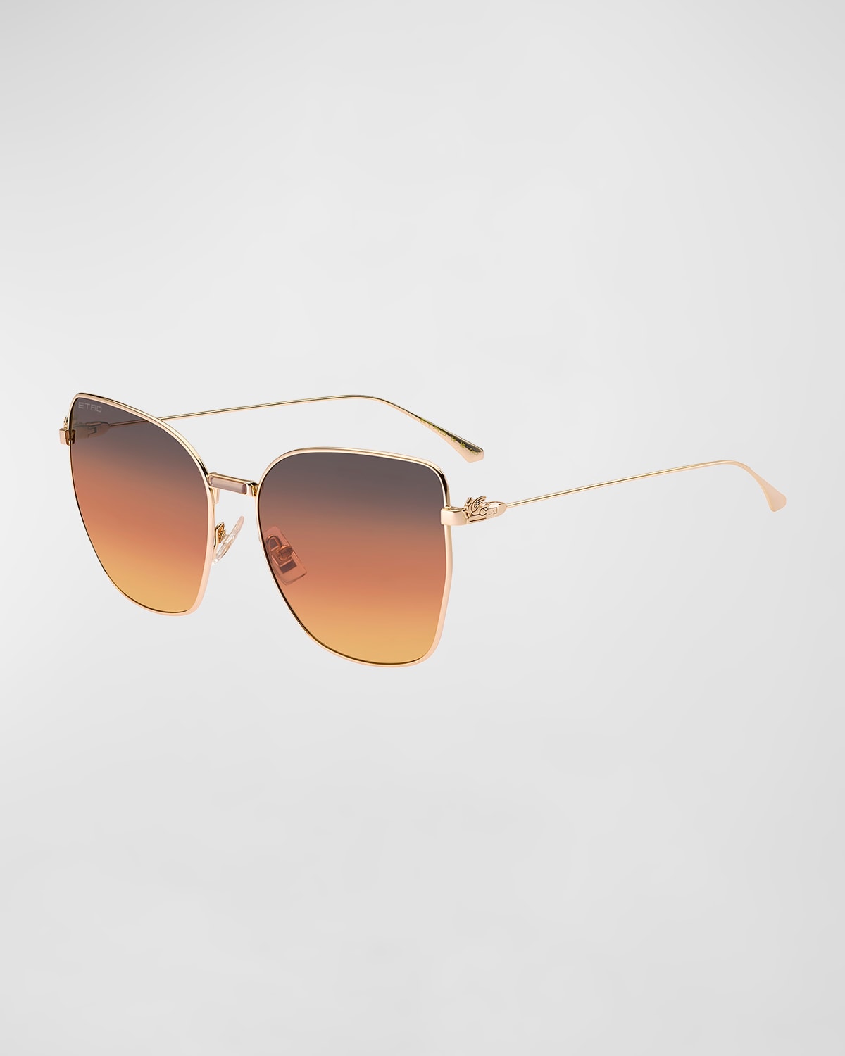 Shop Etro Gradient Metal Cat-eye Sunglasses In 0000 Rose Gold V5