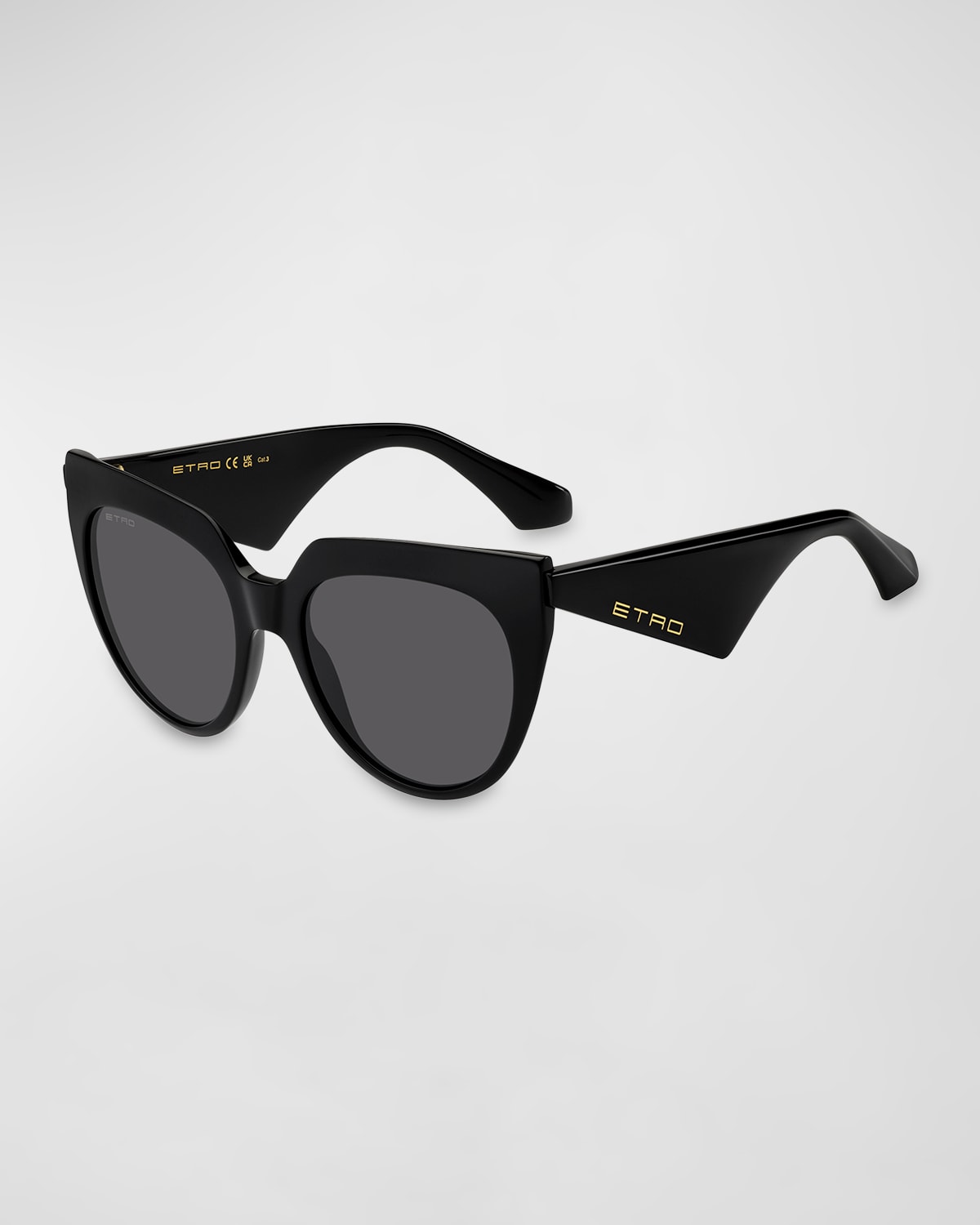 Etro Angular Acetate Cat-eye Sunglasses In Black